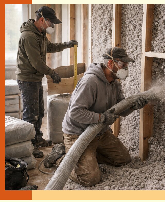 Утепление таунхауса эковатой в Климовске для максимально теплых стен