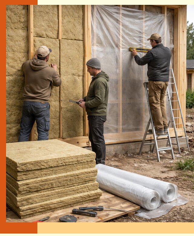 Утепление каркасного дома в Климовске под ключ с гарантией качества