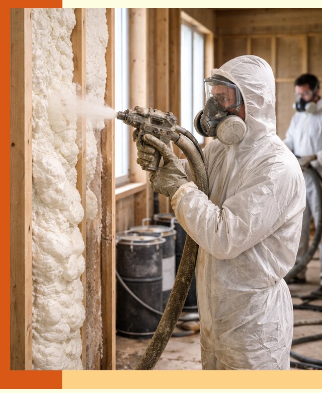 Утепление каркасного дома пенополиуретаном в Климовске