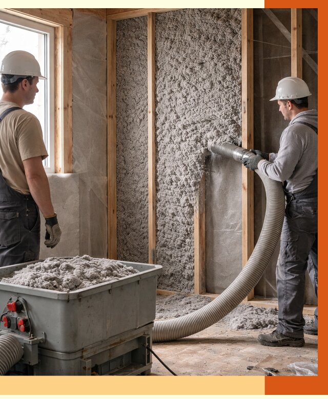 Утепление каркасного дома эковатой в Климовске от 1823 руб. | ТепломастерКлс