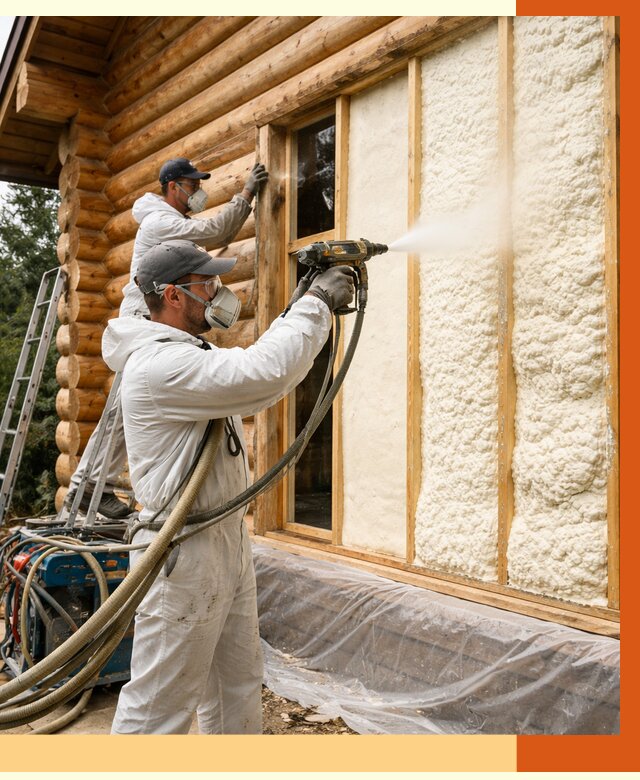 Утепление деревянного дома ППУ в Климовске от 4254 руб/м2 | ТепломастерКлс — под ключ