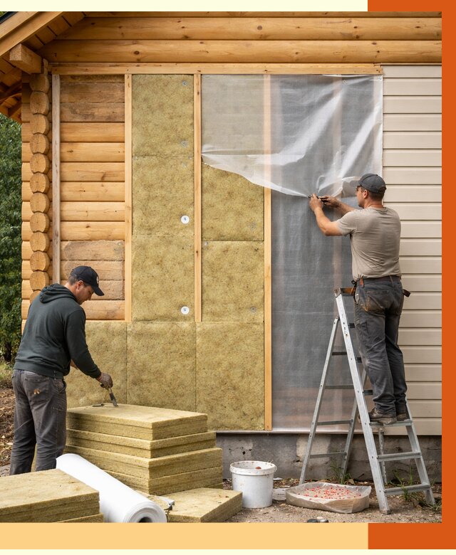 Утепление дома из бруса в Климовске от 3798 руб./м2 — работы под ключ | ТепломастерКлс