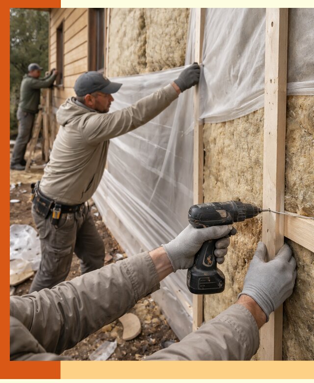 Утепление дома из бруса в Климовске качественно и долговечно