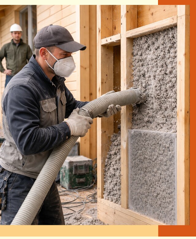 Утепление дома из бруса эковатой в Климовске от 1874 руб/м2 | ТепломастерКлс