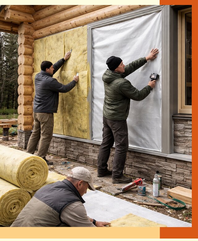 Утепление бревенчатого дома в Климовске от 7748 руб/м2 — заказать под ключ | ТепломастерКлс