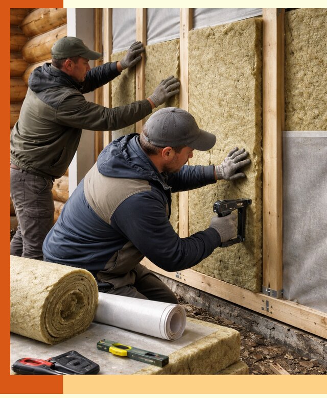 Утепление бревенчатого дома под ключ в Климовске