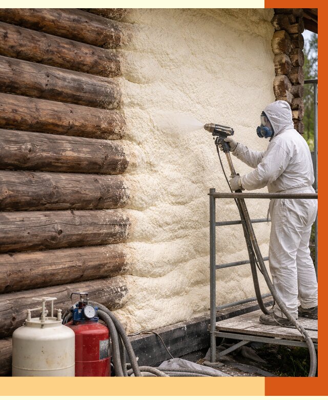 Утепление бревенчатого дома ППУ в Климовске под ключ от 6330 руб. | ТепломастерКлс