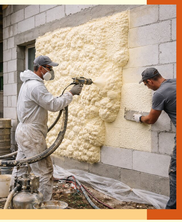 Утепление дома из газобетона ППУ в Климовске от 4861 руб./м² под ключ | ТепломастерКлс