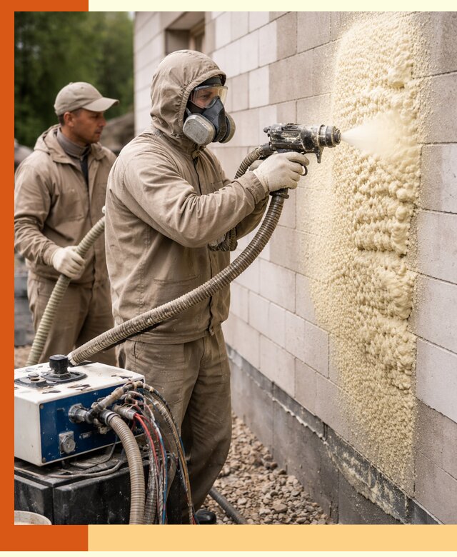 Утепление дома из газобетона ППУ в Климовске — надежная теплоизоляция