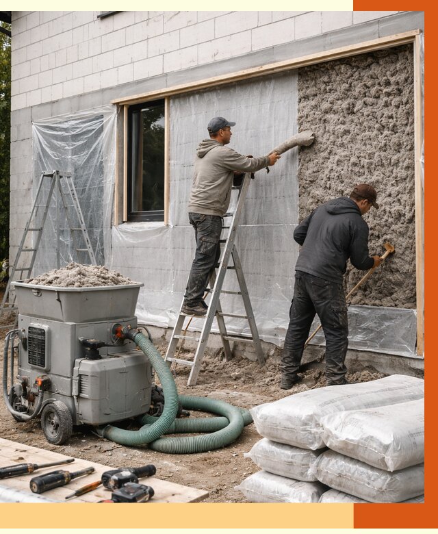 Утепление дома из газобетона эковатой в Климовске от 4558 руб./м2 | ТепломастерКлс