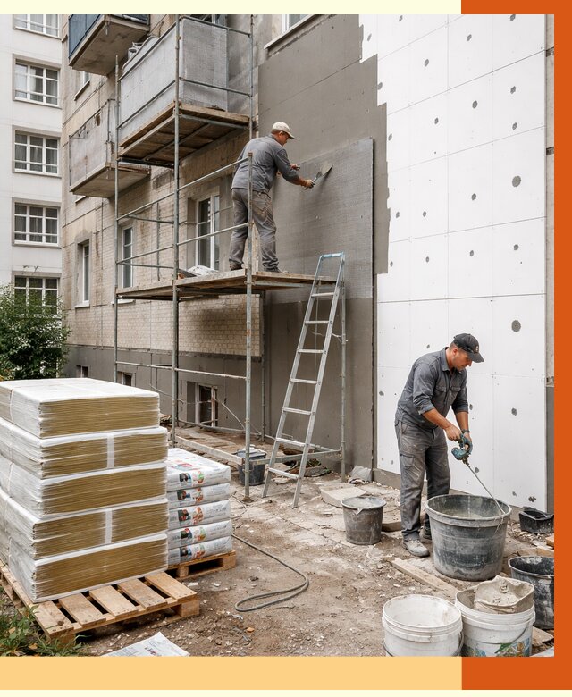 Утепление квартиры снаружи в Климовске от 6229 руб/м2 под ключ | ТепломастерКлс