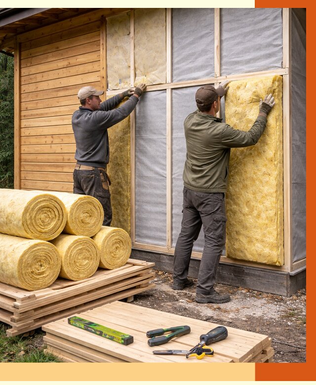 Утепление бани снаружи в Климовске от 86088 руб. под ключ | ТепломастерКлс