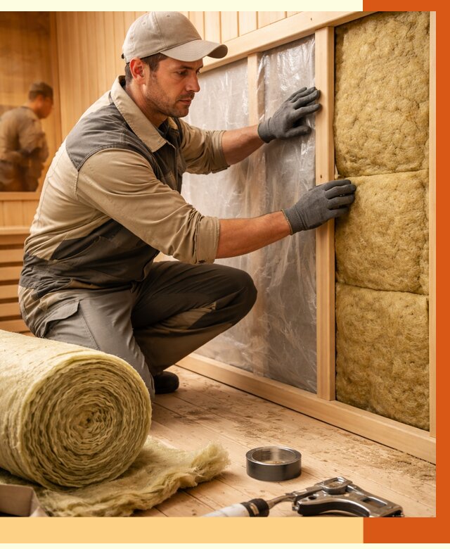 Утепление сауны изнутри в Климовске от 6583 руб. за м2 | ППУ, под ключ — ТепломастерКлс