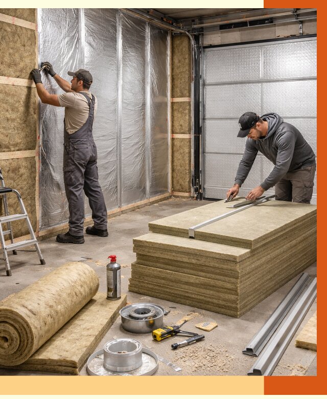 Утепление гаража в Климовске от 4558 руб/м2 — комплексное утепление ворот и стен | ТепломастерКлс