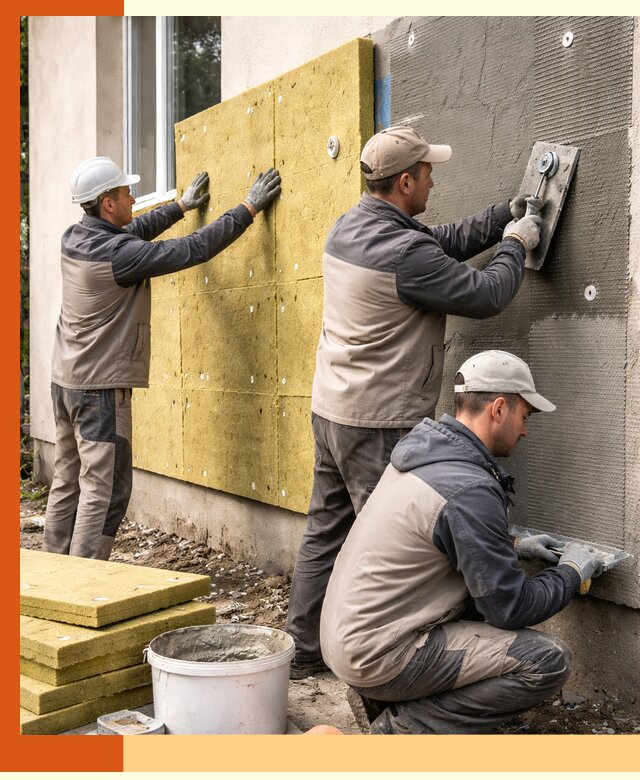 Утепление фасада под штукатурку в Климовске — энергоэффективная технология