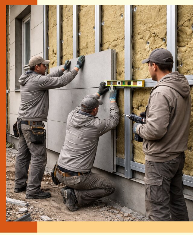 Утепление вентилируемого фасада под ключ в Климовске