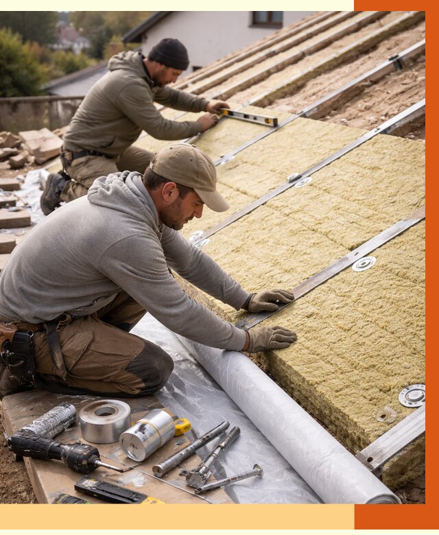 Утепление крыши снаружи в Климовске под ключ от 1215 руб./м2 | ТепломастерКлс