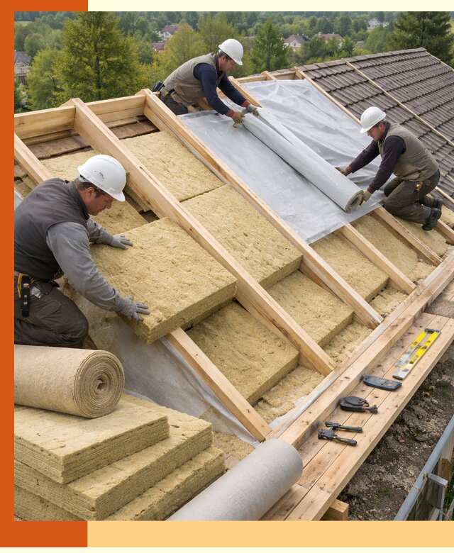 Утепление скатной крыши в Климовске качественно и надёжно