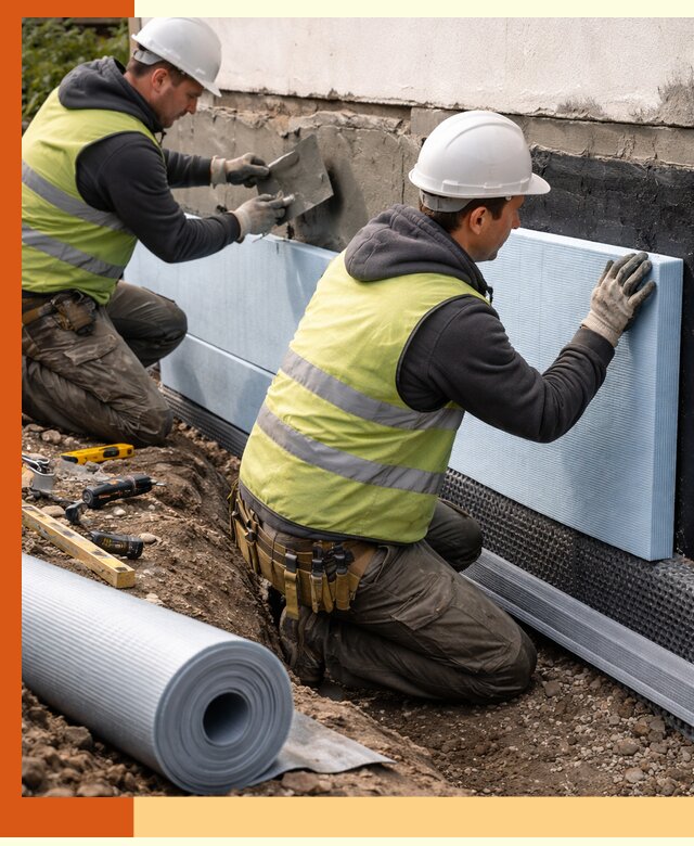 Утепление фундамента снаружи в Климовске — профессиональная теплоизоляция