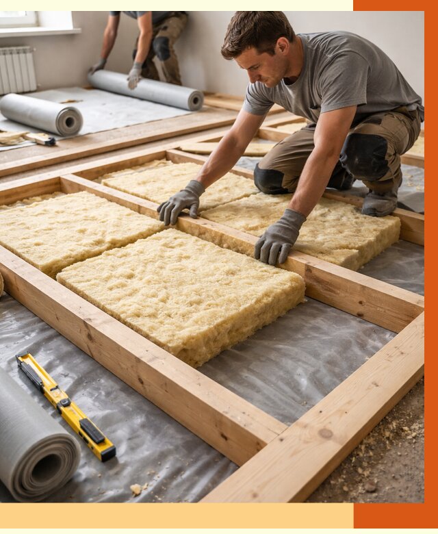 Утепление деревянного пола в Климовске от 1519 руб./м2 под ключ | ТепломастерКлс