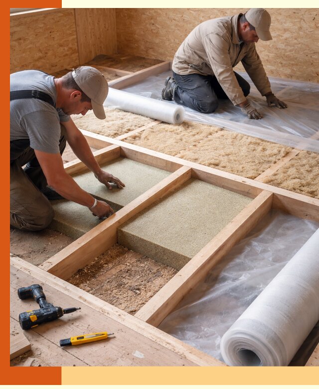 Профессиональное утепление деревянного пола в Климовске