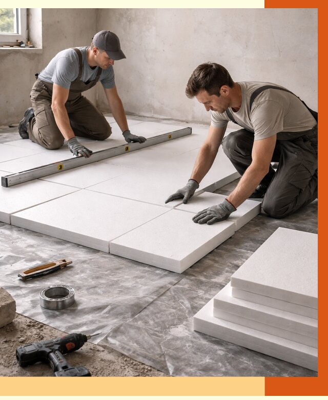 Утепление бетонного пола в Климовске от 2532 руб/м2 — монтаж и цена | ТепломастерКлс