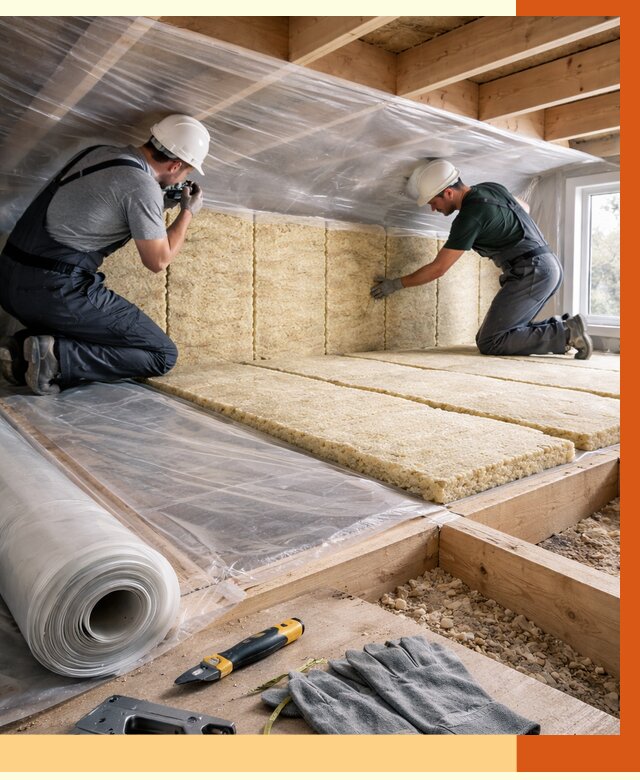 Утепление перекрытий в Климовске от 2886 руб/м2 — утепление межэтажных и чердачных | ТепломастерКлс