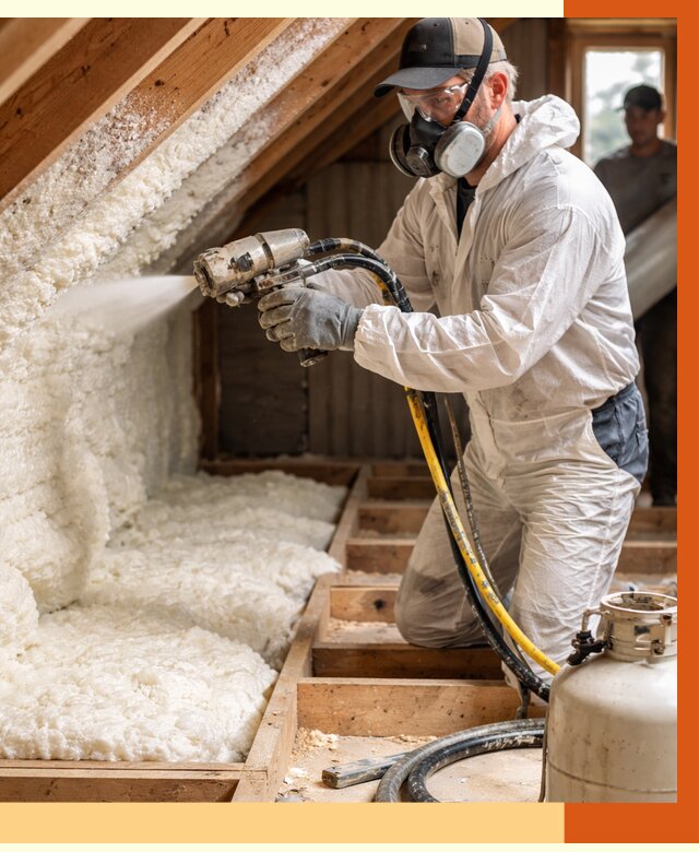 Утепление чердака ППУ в Климовске от 8730 руб./м2 — услуга под ключ | ТепломастерКлс