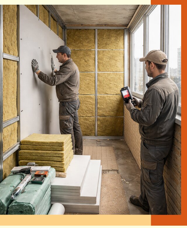 Утепление балкона в Климовске от 4558 руб. под ключ | ТепломастерКлс