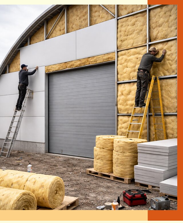 Утепление ангара пенополиуретаном в Климовске от 7292 руб./м² — комплекс от ТепломастерКлс