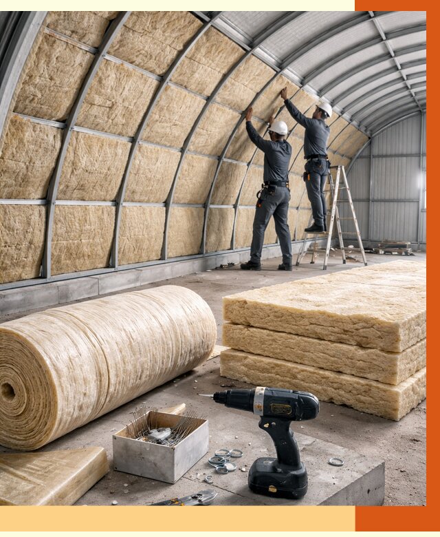 Утепление арочного ангара в Климовске от 3241 руб./м2 под ключ | ТепломастерКлс