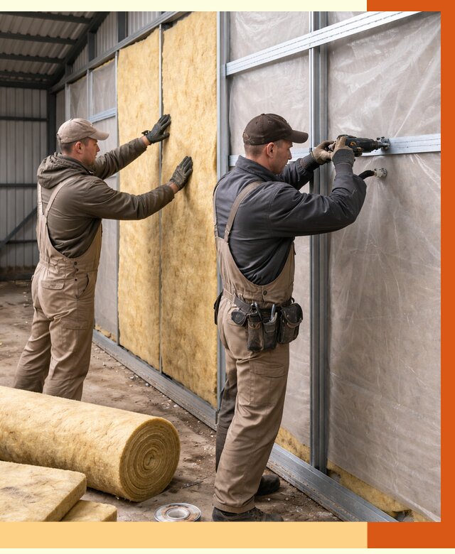 Утепление металлического ангара в Климовске от 4811 руб/м2 — услуги под ключ | ТепломастерКлс