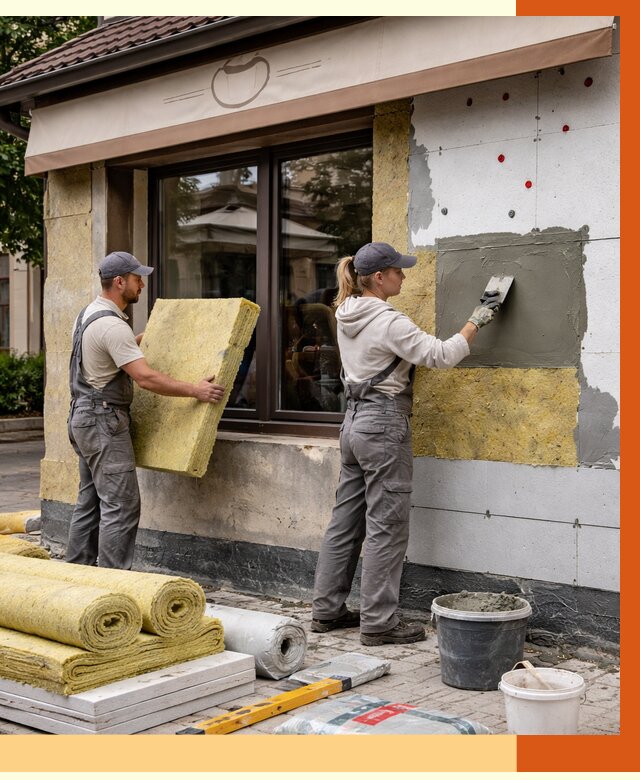 Утепление кафе в Климовске от 4254 руб/м2 — комплексно под ключ | ТепломастерКлс