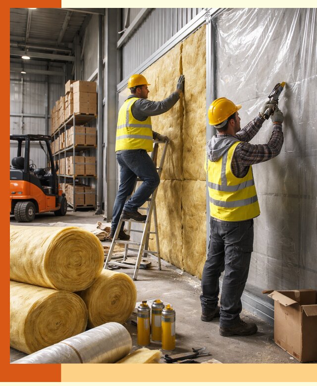 Утепление склада с техникой в Климовске под ключ