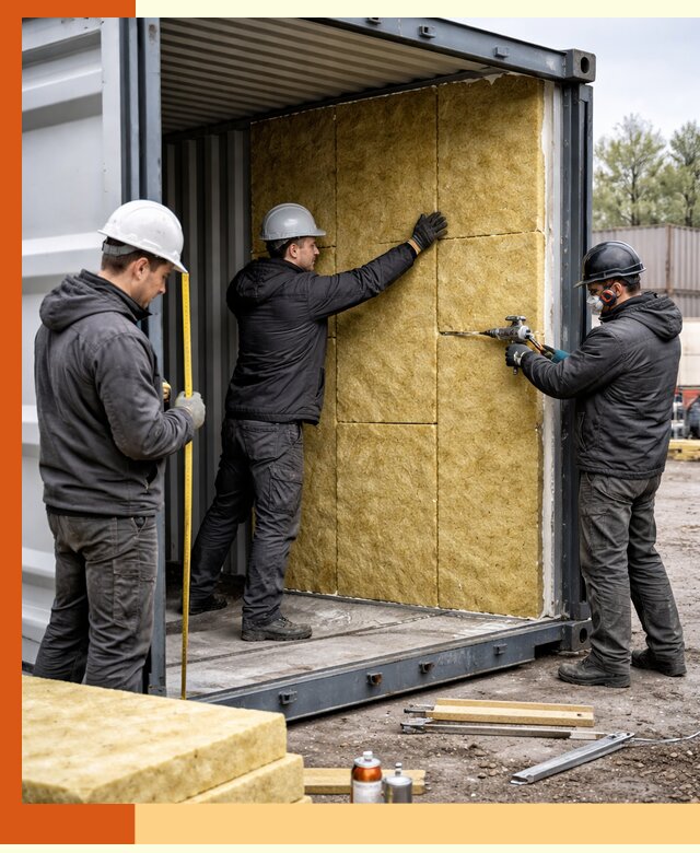 Утепление морского контейнера в Климовске: надежная теплоизоляция и защита