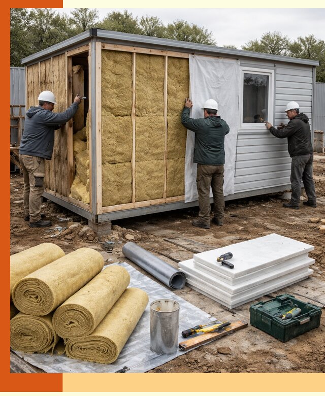 Утепление строительной бытовки под ключ в Климовске для любых условий