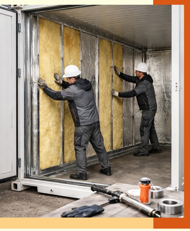 Утепление рефрижераторного контейнера в Климовске от 45576 руб./м² | ТепломастерКлс