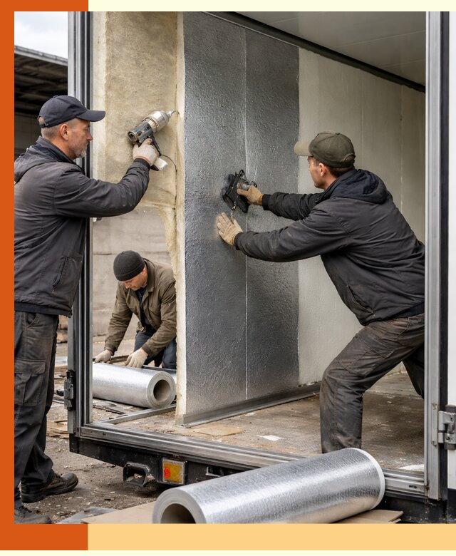 Утепление холодильного кузова в Климовске — монтаж и теплоизоляция