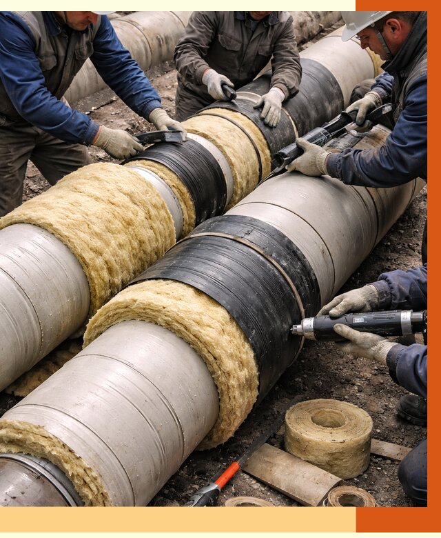 Утепление трубопровода в Климовске под ключ от 1874 руб. — надежно и выгодно | ТепломастерКлс