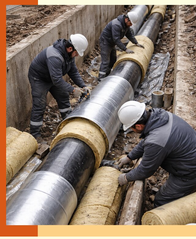 Утепление теплотрассы в Климовске: утеплительные работы и материалы