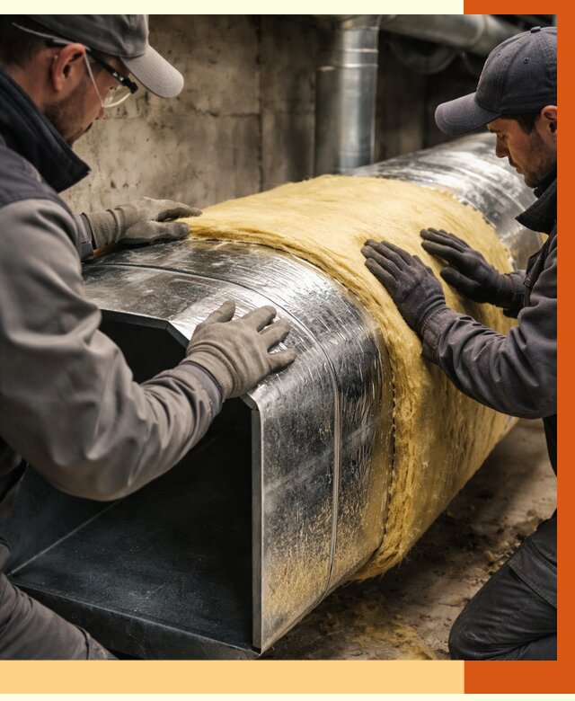 Утепление воздуховодов в Климовске от 4254 руб. — теплоизоляция вентиляции | ТепломастерКлс