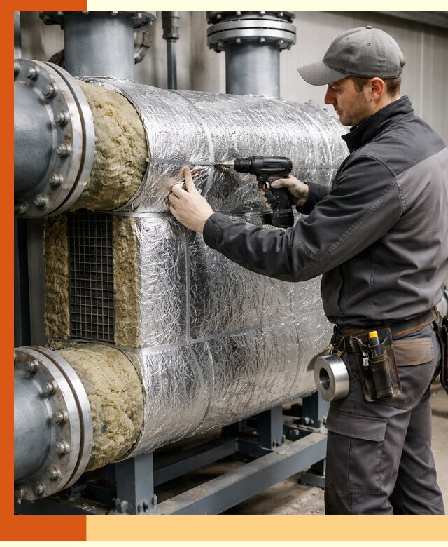 Утепление теплообменника в Климовске — профессиональная теплоизоляция оборудования