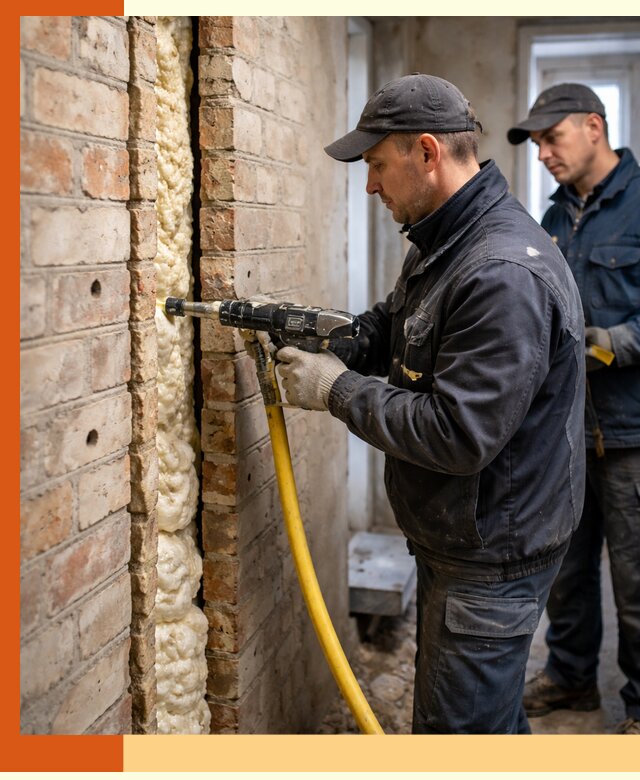 Межстеновое утепление пенополиуретаном в Климовске