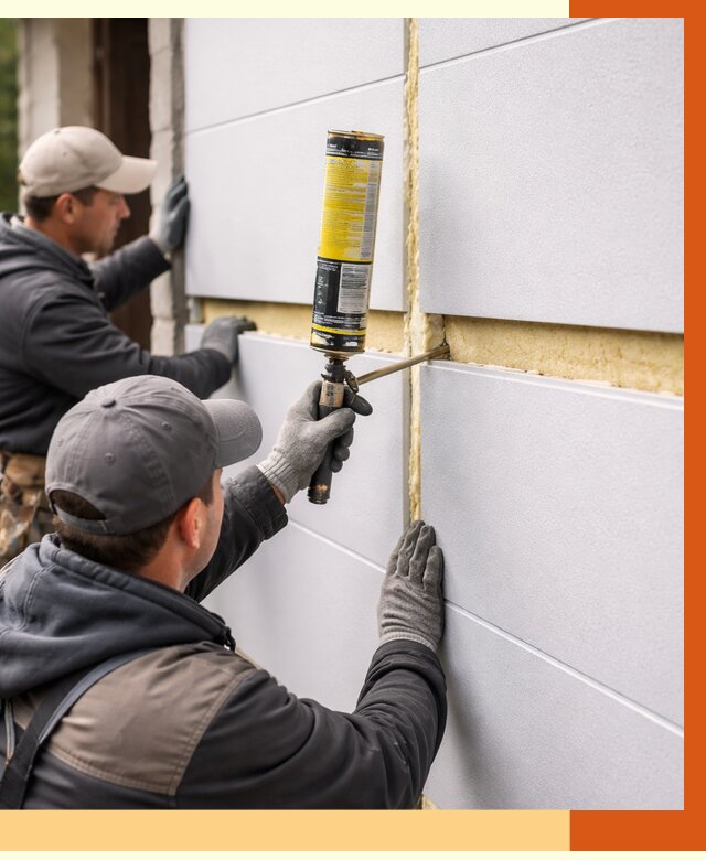 Утепление сэндвич панелей ППУ в Климовске от 4254 руб. за м2 | ТепломастерКлс