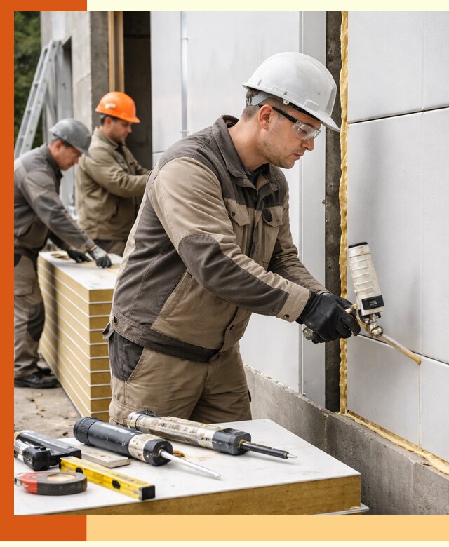 Утепление сэндвич-панелей пенополиуретаном в Климовске