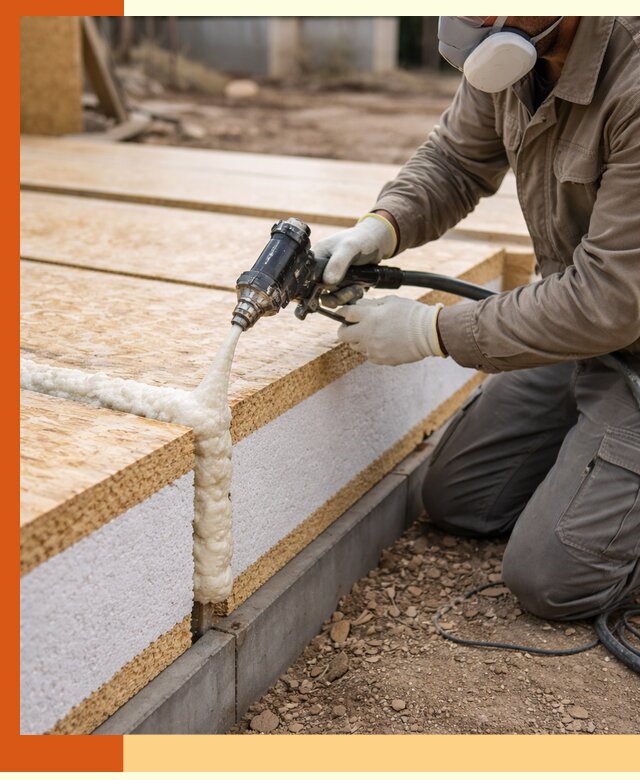 Утепление СИП-панелей пенополиуретаном (ППУ) в Климовске