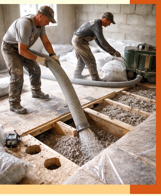 Заполнение пустот перекрытий в Климовске от 4558 руб. под ключ | ТепломастерКлс