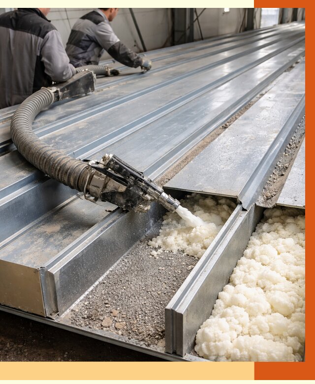 Заполнение пустот кровельных панелей в Климовске от 7292 руб. под ключ | ТепломастерКлс