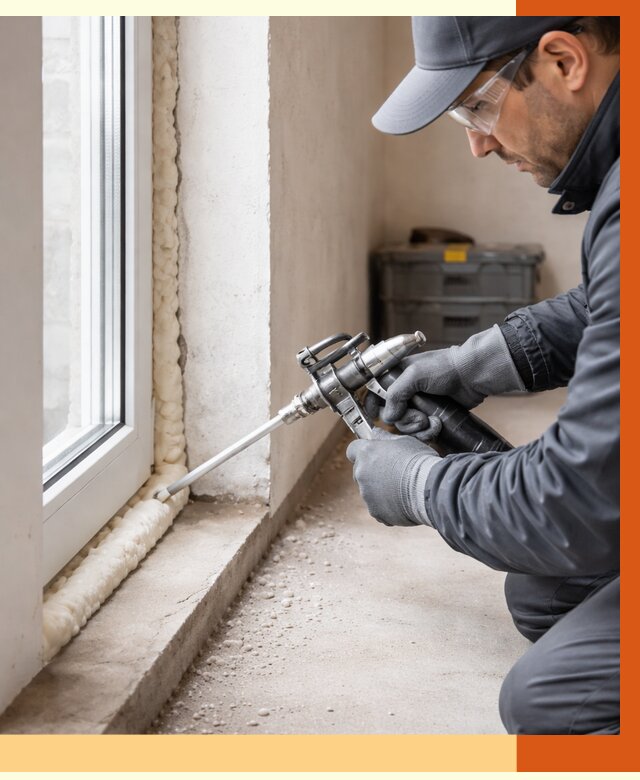 Герметизация стыков ППУ в Климовске от 1671 руб. за м2 — утепление примыканий под ключ | ТепломастерКлс