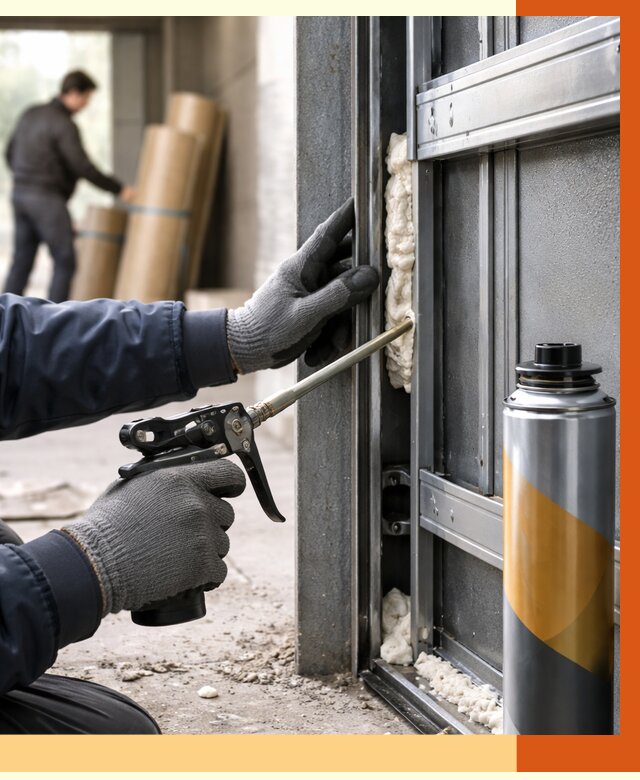 Заполнение пустот ворот в Климовске от 4558 руб. — заливка ППУ, утепление под ключ | ТепломастерКлс